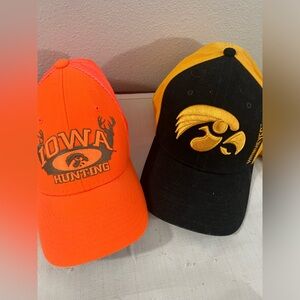 Lot of 2 Iowa‎ Hawkeye hats